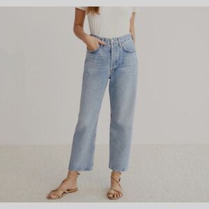 Agolde Jeans 90s Crop Straight Leg Light Wash Blue Denim A173-1141 Womens sz 29